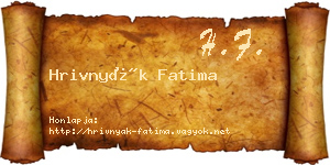 Hrivnyák Fatima névjegykártya